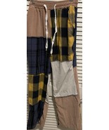 Patchwork Flannel Corduroy Relaxed Pants Size L Multicolor - $54.69 CAD