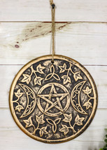 Wicca Occult Sacred Triple Moon Goddess Pentagram Terracotta Wall Decor ... - €14,86 EUR