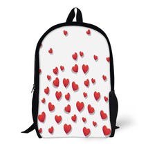 Mondxflaur Red Hearts Backpacks for School Kids Adults Lightweight Bag 16.9in - £18.50 GBP