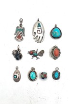 Navajo Sterling Silver Turquoise Multi Stone Pendant Charm Resale Lot 012 - £199.83 GBP