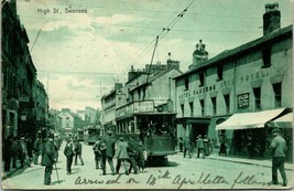 Vtg Postcard 1906 Wales England Swansea - High Street View w Streetcar - £7.35 GBP