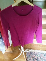 015 Women&#39;s Plum Purple Color Long Sleeve Knit Shirt Medium Large? - $56.91 MXN