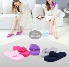 Womens House Fluffy Fuzzy Memory Foam Open Toe Flip Flop Slip On Indoor Slippers - £6.31 GBP