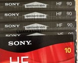 SONY HF 90 Minute Blank Audio Cassette Tapes High Fidelity Sealed Lot of 10 - £22.04 GBP