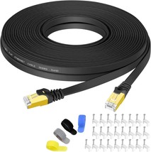 Cat7 Shielded Ethernet Cable 50ft Highest Speed Cable Flat Ethernet Patc... - £28.02 GBP