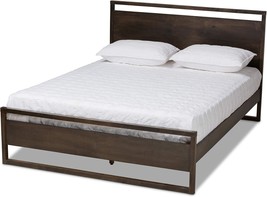 Baxton Studio Bed, Queen, Brown - $507.99