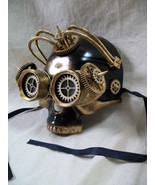 Black Gold Steampunk Skull Mask Spikes Cog Goggles Apocalyptic Warrior C... - $552.39 MXN