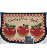 Printed Nylon Kitchen Rug (nonskid)(16&quot;x24&quot;) 3 COUNTRY GROWN APPLES,D Sh... - £12.73 GBP