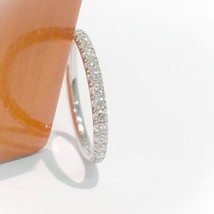 Damen 1/2CT Halbe Ewigkeit Künstlicher Diamant Ehering 14K Weiß Gold Silber - £64.25 GBP