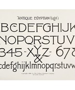 Antique Egyptian Light Font Example 1899 Victorian Craft Drawing Ephemer... - $27.10 CAD