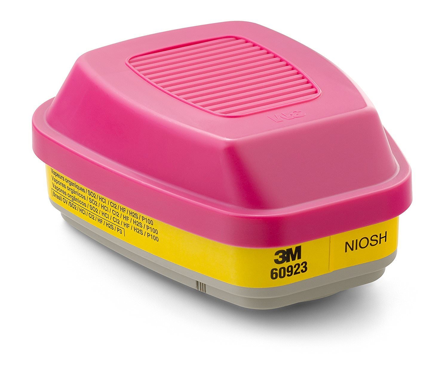 3M Organic Vapor/Acid Gas Cartridge/Filter 60923, P100 Respiratory Protection, 1