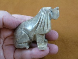 (Y-DOG-HO-450) gray HOUND DOG hunting SOAPSTONE carving figurine I love ... - $16.12