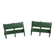 Department Dept 56 Snow Village Accessory Cast Iron Green Park Benches Towns Sq - $35.00
