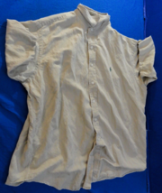 Ralph Lauren Polo Tan Khaki Blake Short Sleeve Button Up Casual Dress Shirt Xl - £19.10 GBP