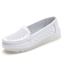 Spring Working Nurse Shoes Leisure Mummy Shoes Women Flat Pure White Doctor Bean - £32.26 GBP