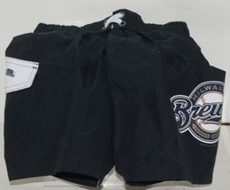 MLB Licensed Milwaukee Brewers Boys Toddler 3T Swim Trunks Black Color - £8.76 GBP