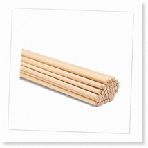 Premium Quality Unfinished Hardwood Dowel Rods - 1/4 x 24 Inch Wooden Sticks for - £60.32 GBP