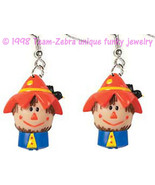 Funky SCARECROW EARRINGS Fun Fall Harvest Thanksgiving Halloween Costume... - £6.93 GBP