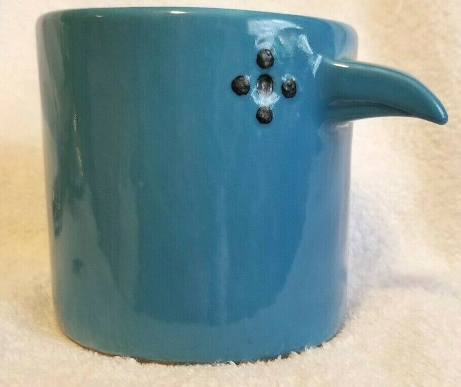 West Elm Guatemalan Bird Cup Coffee Mug Hand Painted 16 oz Blue NEW WITH TAG - $14.95