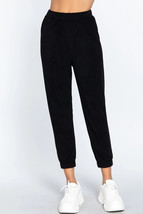 Women s Black Terry Long Jogger Pants (S) - £18.13 GBP