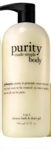 Philosophy Purity Made Simple Body 3-in-1 Shower Bath Shave Gel 32oz NEW W/PUMP - £55.80 GBP