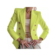 Green Blazer with Gold Buttons   Full Sleeve Short Coat Formal Tapped Do... - £35.69 GBP
