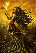 Magickal Romanian Goddess-Witch-Green Aventurine &amp; Turquoise Pendant/Dir... - $146.99