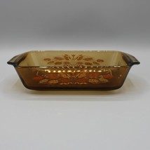 Anchor Hocking #442 Fire King Amber Brown Loaf Pan Golden Wheat Design 7... - £15.58 GBP