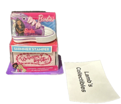 Barbie Sneaker Shimmer Stamper &amp; ink pad shoebox purple scrapbooking craft tool - £11.77 GBP