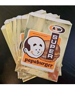 Vintage 1960s A&amp;W Root Beer Super Papa Burger Gold Foil Hamburger Bag Lo... - $48.96