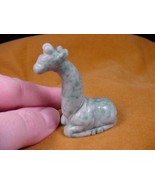 (Y-GIR-SI-704) Green sitting GIRAFFE carving FIGURINE gemstone I love gi... - $24.44 CAD