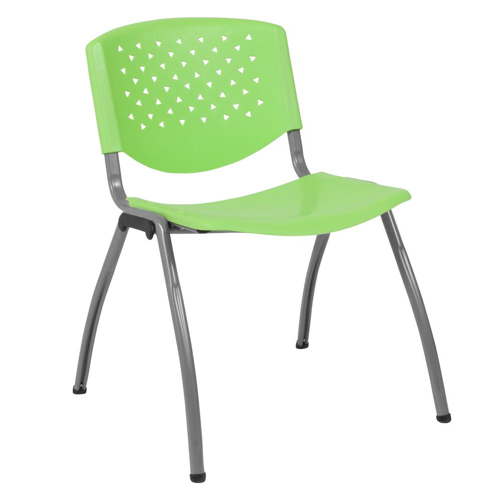 HERCULES Series 880 lb. Capacity Green Plastic Stack Chair with