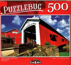 Bridgeton Bridge and Mill, Parks County, Indiana - 500 Pieces Jigsaw Puzzle - £10.11 GBP