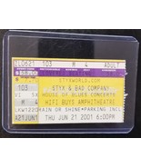 STYX / BAD COMPANY - VINTAGE JUNE 21, 2001 USED CONCERT TICKET STUB - $13.67 CAD