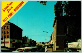 Greetings From West Point Mississippi MS UNP Unused Chrome Postcard J8 - £2.29 GBP