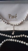 1950-s Genuine Freshwater Pearl Necklace &amp; Bracelet Set By L&amp;K Pave - Boxed - £102.00 GBP