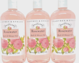 (3) Crabtree &amp; Evelyn Rosewater Bath And Shower Gel 16.9 Fl Oz NEW FREE ... - £42.72 GBP