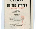 Highway Map Canada &amp; United States 1953 Western &amp; Eastern Sheet Travel B... - £13.98 GBP