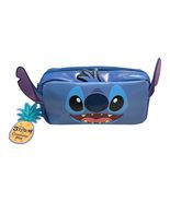 Disney Stitch Cosmetic Bag Blue Zip Pouch With Ears New Without Tags - $22.50