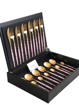 Goa Pink 24 Pcs. Gold Plated + Wooden Box - $415.00