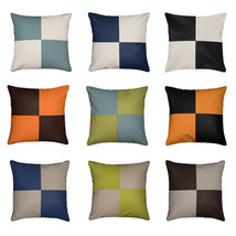 20&quot;x20&quot; Faux Leather Throw Pillow Covers Square Sofa Cushion Cover Home Decor - £14.46 GBP