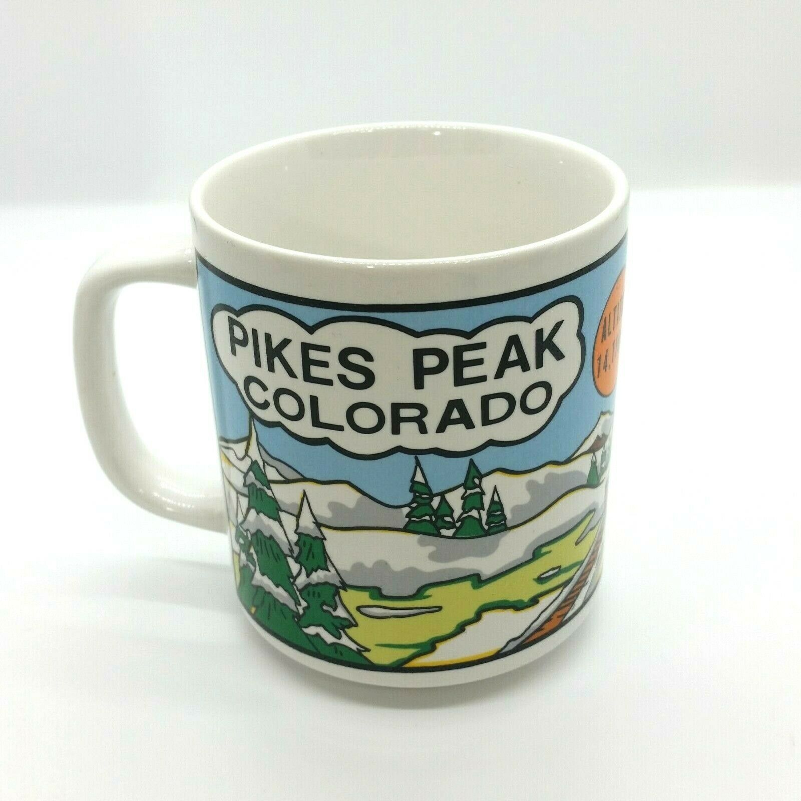 Primary image for Pikes Peak Colorado Souvinier Coffee Mug Altitude 14110 ft Mountain Train
