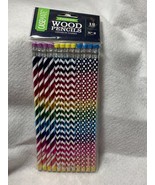 12 No. 2 Pencils Colorful Designed Wood Pencils Casemate Stripes and Pol... - £2.58 GBP