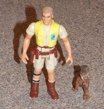 Vintage 1993 Kenner Jurassic Park Robert Muldoon Action Figure &amp; Small Dinosaur - £19.66 GBP