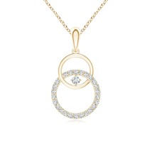 ANGARA Lab-Grown 0.17Ct Diamond Interlocking Circle Pendant Necklace in 14K Gold - £440.19 GBP