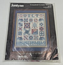 Janlynn Counted Cross Stitch: #50-519 Quilts Sampler 14" x 16" (1987) - $10.00