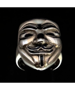 Sterling silver ring Harlequin Anonymous Vendetta Mask Italy Comedia del... - $75.00