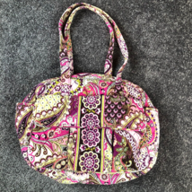 Vera Bradley Bag Very Berry Paisley Shoulder Tote Pink Vinyl Lining Retired - £9.98 GBP