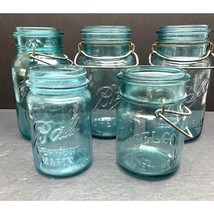 Vintage Lot 5 Blue Mason Jars – Ball Ideal Sure Seal + Selco Canning Jars - $37.05