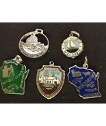 5 Sterling Silver WisconsinThemed Charms for Bracelet VINTAGE - $24.75